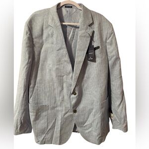 Stafford light blue linen classic fit blazer men’s 50R